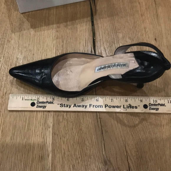 Manolo Blahnik Black Sling Back Heels - Picture 11 of 12